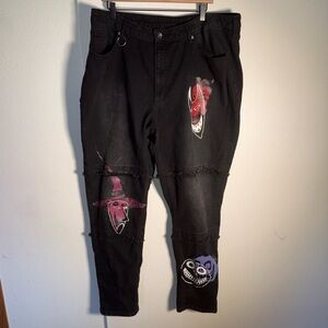 DISNEY HOT TOPIC Nightmare Before Christmas painted goth character jeans 20